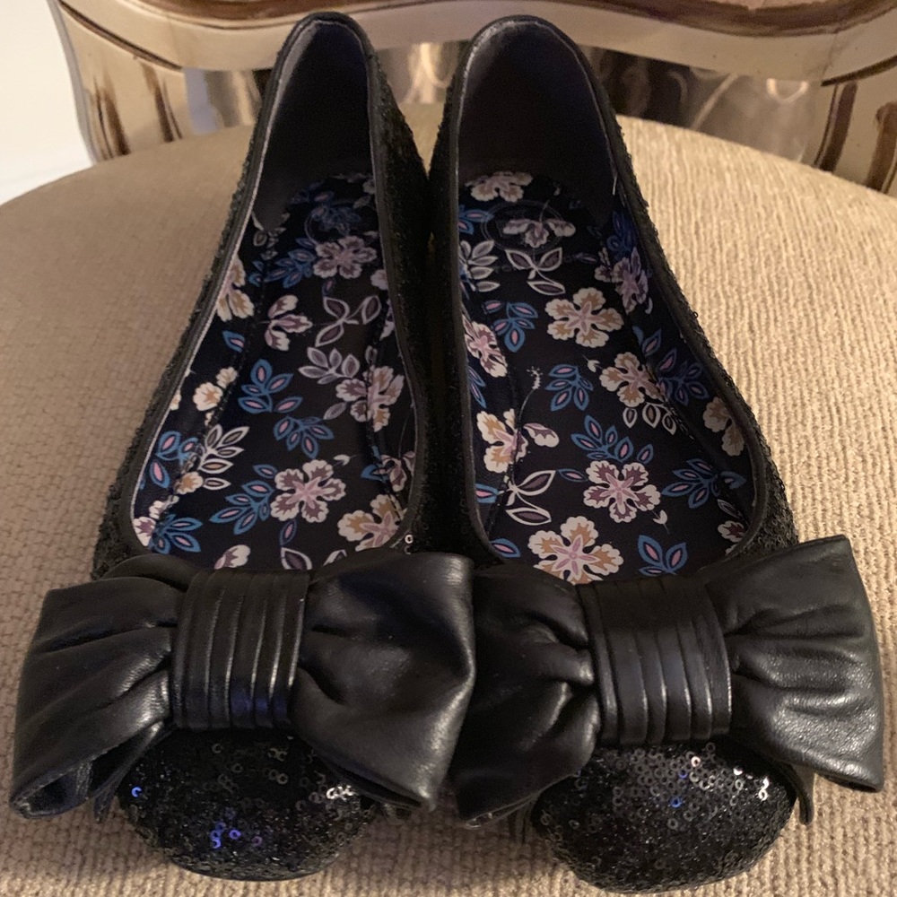 Tory Burch big bow black flats